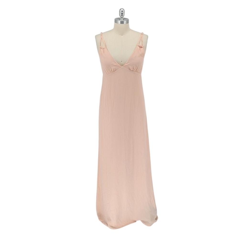 NWT Tobi V Neck Maxi Dress Pink M open back bohemian bridesmaid wedding summer